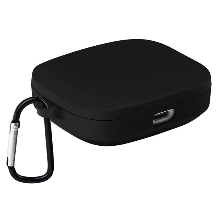For Xiaomi Redmi Buds 6S / Buds 6 Active Case Wireless Earphone Silicone Protective Cover with Carabiner - Black