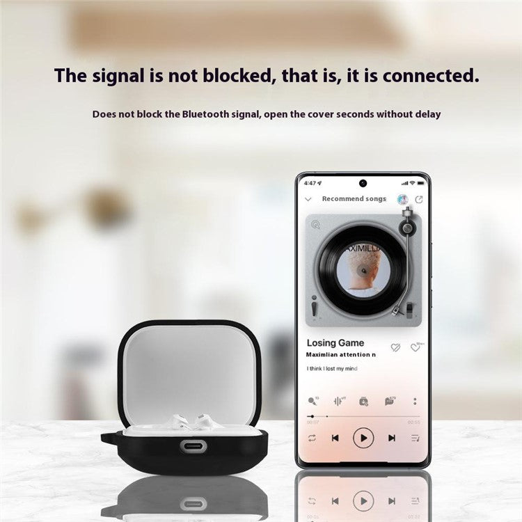 For Xiaomi Redmi Buds 6S / Buds 6 Active Case Wireless Earphone Silicone Protective Cover with Carabiner - Sky Blue