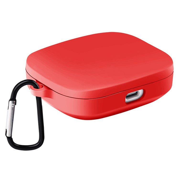 For Xiaomi Redmi Buds 6S / Buds 6 Active Case Wireless Earphone Silicone Protective Cover with Carabiner - Red