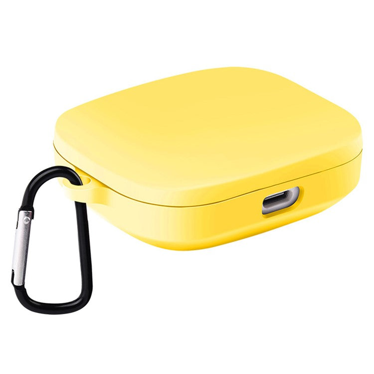 For Xiaomi Redmi Buds 6S / Buds 6 Active Case Wireless Earphone Silicone Protective Cover with Carabiner - Yellow