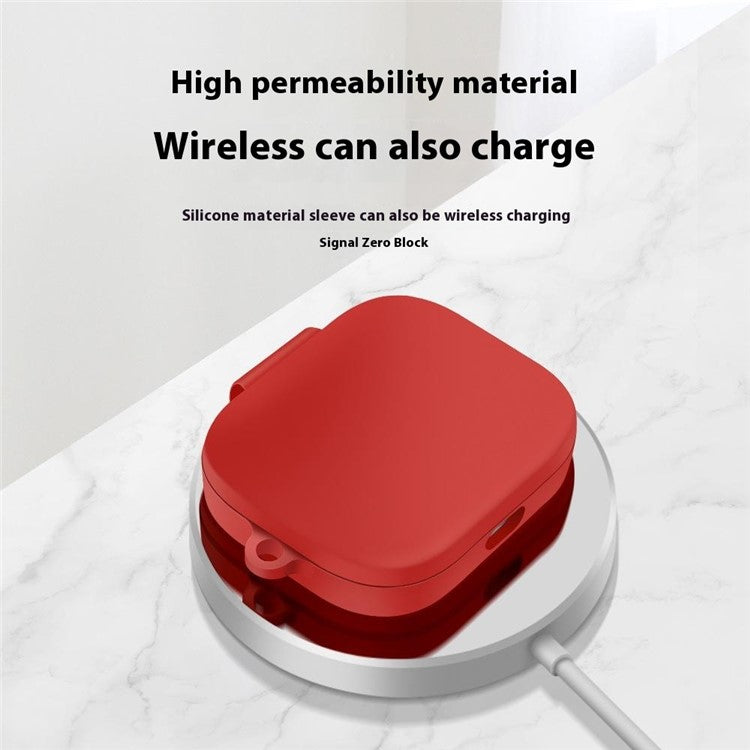 For Xiaomi Redmi Buds 6S / Buds 6 Active Case Wireless Earphone Silicone Protective Cover with Carabiner - Yellow