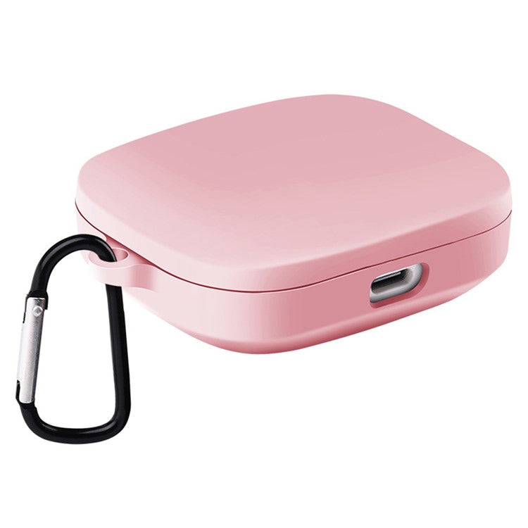 For Xiaomi Redmi Buds 6S / Buds 6 Active Case Wireless Earphone Silicone Protective Cover with Carabiner - Pink