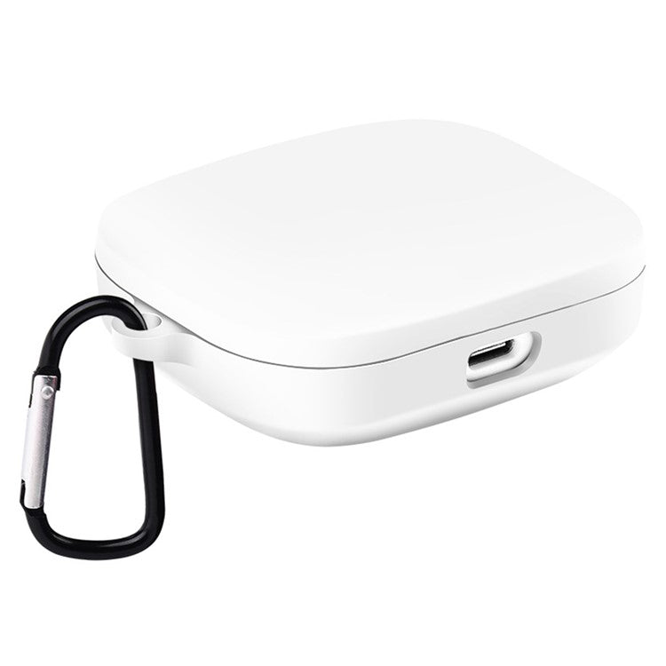 For Xiaomi Redmi Buds 6S / Buds 6 Active Case Wireless Earphone Silicone Protective Cover with Carabiner - White