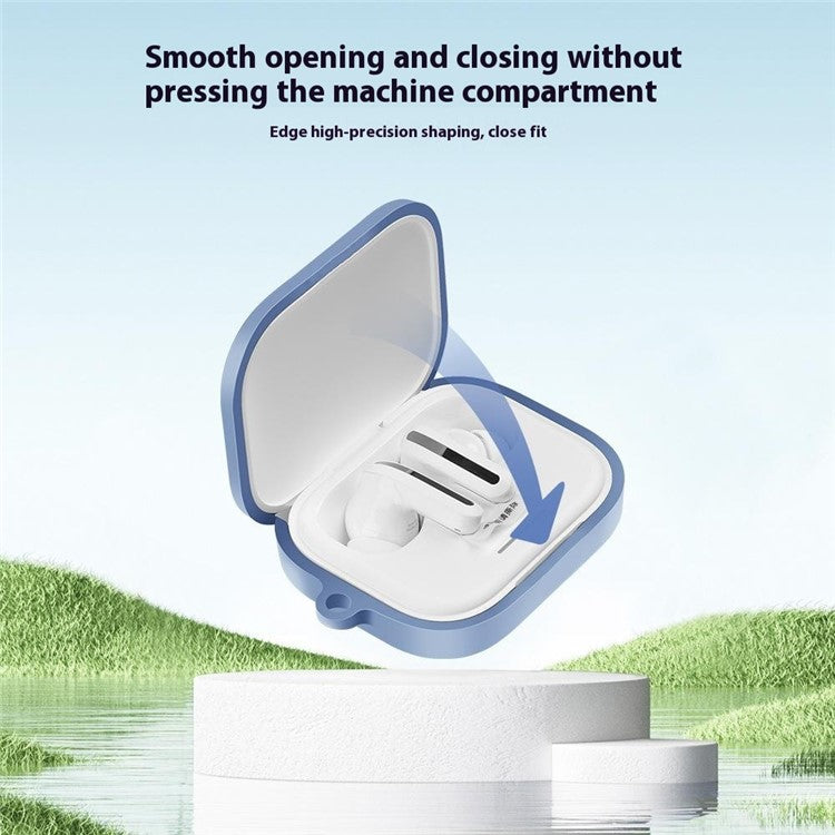 For Xiaomi Redmi Buds 6S / Buds 6 Active Case Wireless Earphone Silicone Protective Cover with Carabiner - White