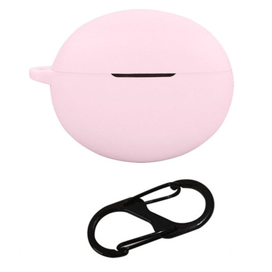 For Oppo Enco X3 Charging Case Cover Bluetooth Earbuds Soft Silicone Cover with Anti Lost Buckle - Pink