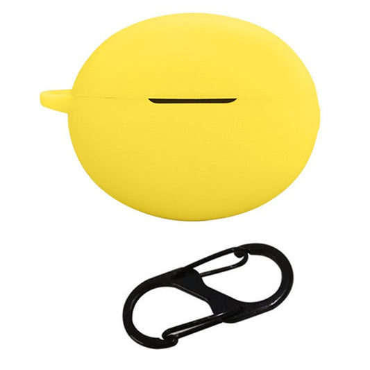 For Oppo Enco X3 Charging Case Cover Bluetooth Earbuds Soft Silicone Cover with Anti Lost Buckle - Yellow