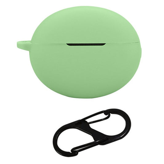 For Oppo Enco X3 Charging Case Cover Bluetooth Earbuds Soft Silicone Cover with Anti Lost Buckle - Matcha Green