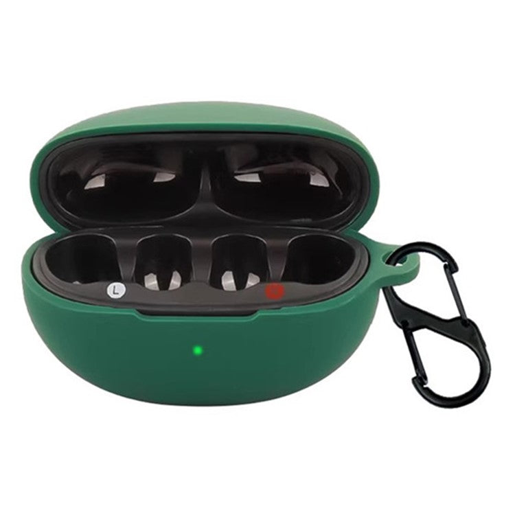 For QCY Crossky C30 Bluetooth Earphones Case Soft Silicone Cover with Anti-Lost Buckle - White