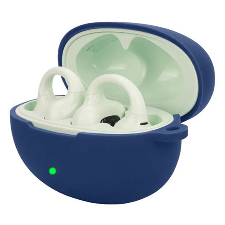 For Edifier Lolliclip Bluetooth Earphones Case Soft Silicone Cover with Anti-Lost Buckle - Dark Blue