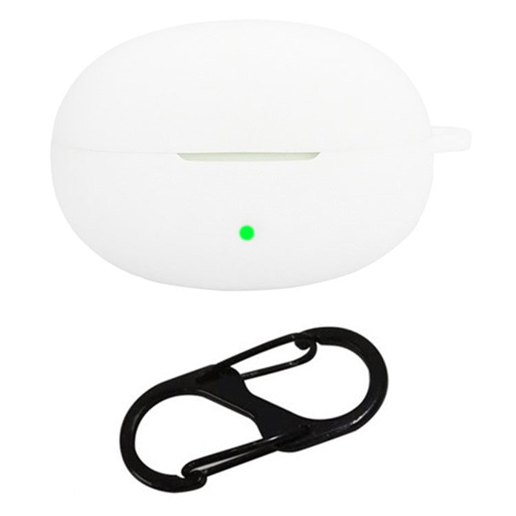 For Edifier LolliClip Bluetooth Earphones Case Soft Silicone Cover with Anti-Lost Buckle - White