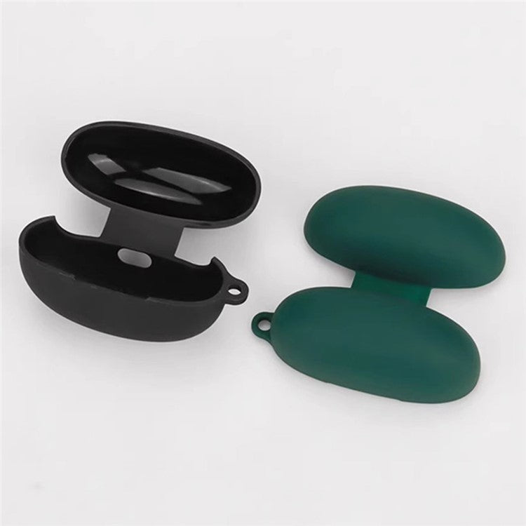 For Edifier LolliClip Bluetooth Earphones Case Soft Silicone Cover with Anti-Lost Buckle - Black