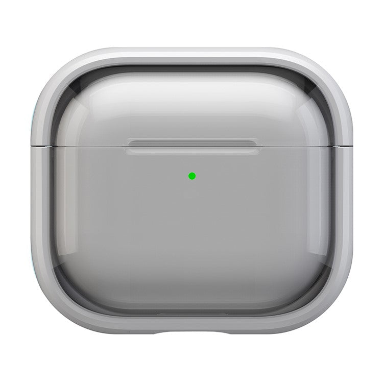 For AirPods 4 Case PC+TPU Bluetooth Earbud Cover Phone Stand with Carabiner - Transparent White