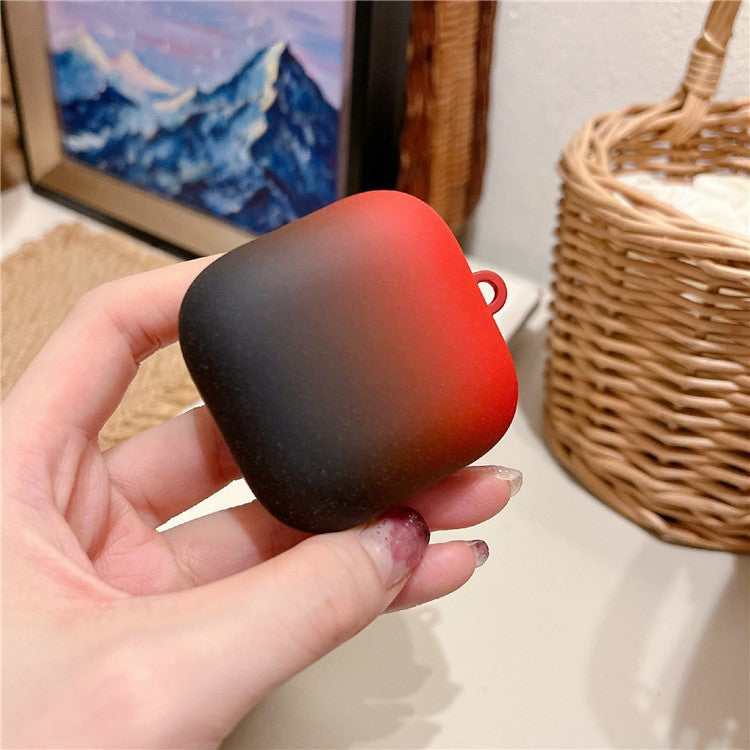 For Xiaomi Redmi Buds 6 Active Case Gradient Color Hard PC Matte Earphone Cover - Red+Black