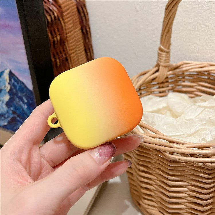 For Xiaomi Redmi Buds 6 Active Case Gradient Color Hard PC Matte Earphone Cover - Yellow+Orange