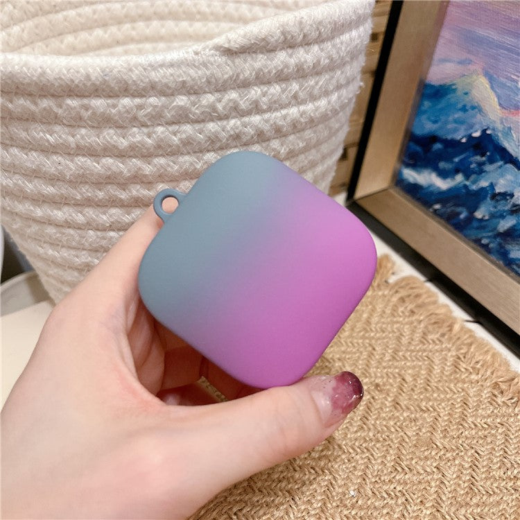 For Xiaomi Redmi Buds 6 Active Case Gradient Color Hard PC Matte Earphone Cover - Grey+Purple