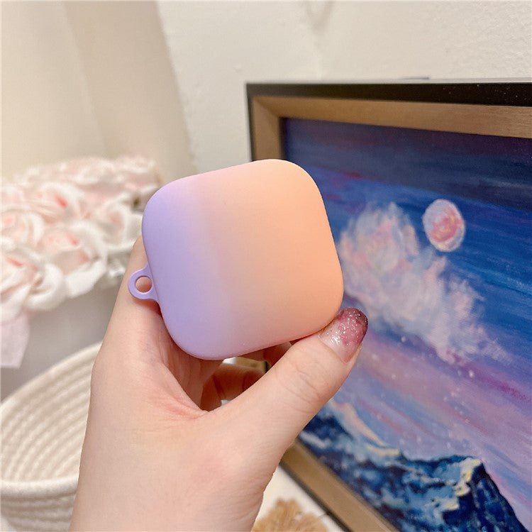 For Xiaomi Redmi Buds 6 Active Case Gradient Color Hard PC Matte Earphone Cover - Purple+Orange