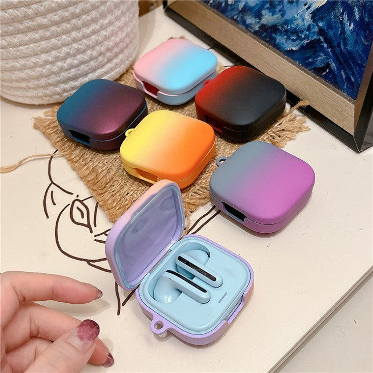 For Xiaomi Redmi Buds 6 Active Case Gradient Color Hard PC Matte Earphone Cover - Purple+Orange