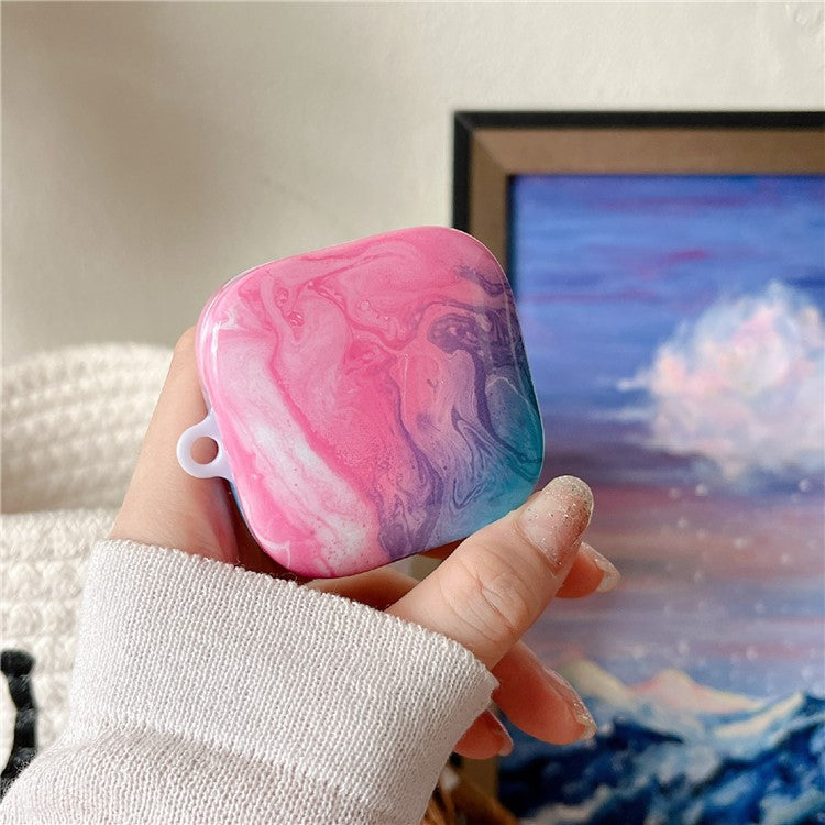 For Xiaomi Redmi Buds 6 Active Shockproof Case Marble Pattern Headset Hard PC Cover - Pink / Blue