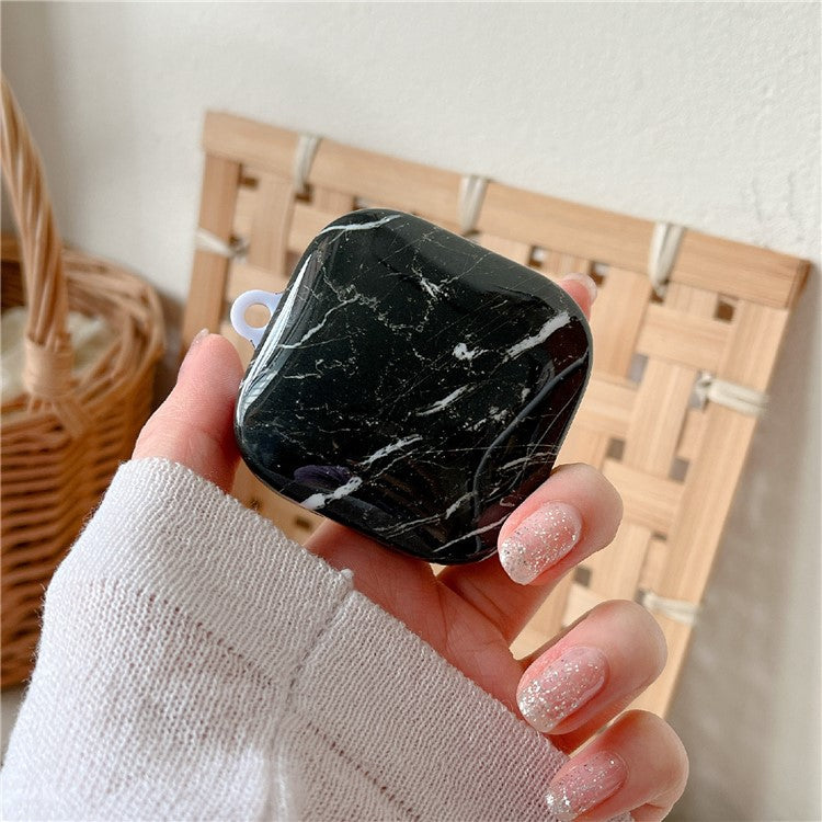 For Xiaomi Redmi Buds 6 Active Shockproof Case Marble Pattern Headset Hard PC Cover - Black