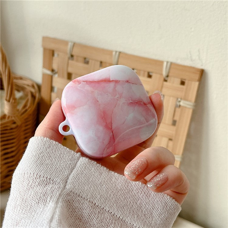 For Xiaomi Redmi Buds 6 Active Shockproof Case Marble Pattern Headset Hard PC Cover - Red