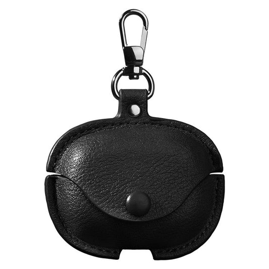 For Xiaomi Redmi Buds 6 Charging Case Cover Leather+PC Earbuds Protective Case - Black