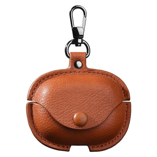 For Xiaomi Redmi Buds 6 Charging Case Cover Leather+PC Earbuds Protective Case - Brown