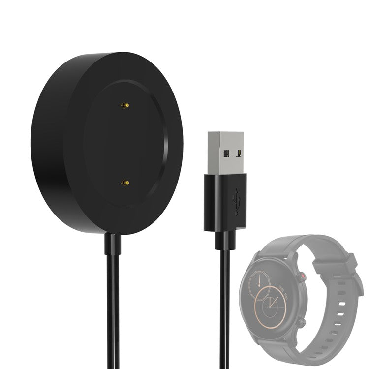 1m USB Cable Charger Smart Watch Charging Dock Cradle for Xiaomi Haylou RS3 LS04 - Black