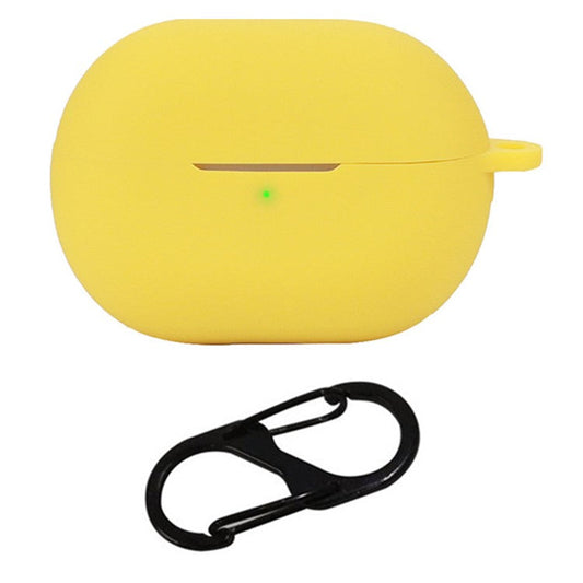 For Huawei Freebuds Pro 4 Case with Anti Lost Buckle Bluetooth Earbuds Silicone Protective Cover - Yellow