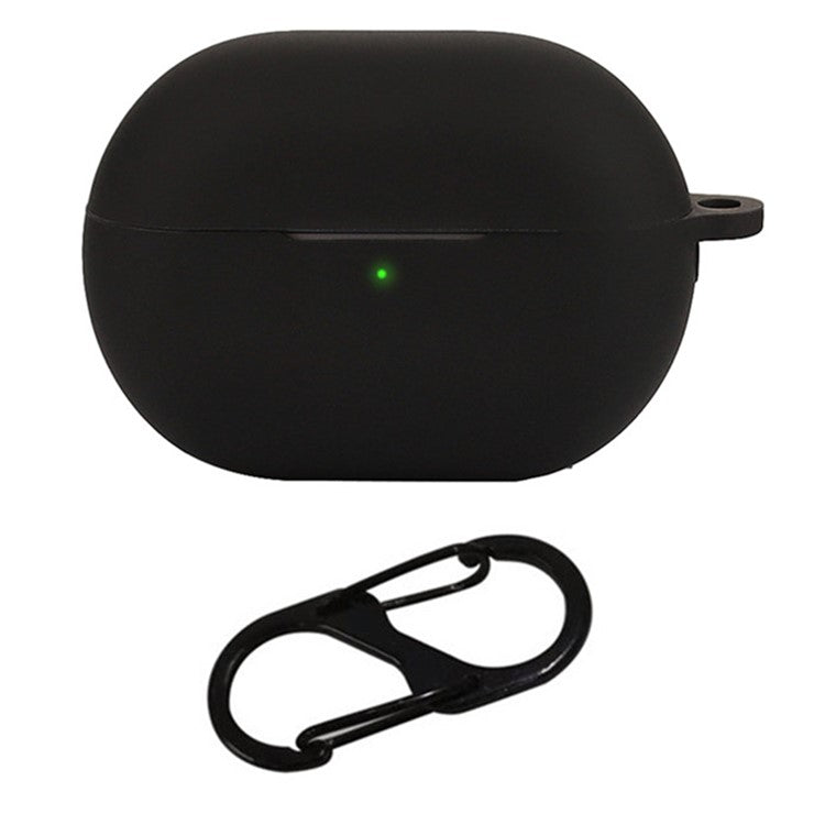 For Huawei Freebuds Pro 4 Case with Anti Lost Buckle Bluetooth Earbuds Silicone Protective Cover - Black