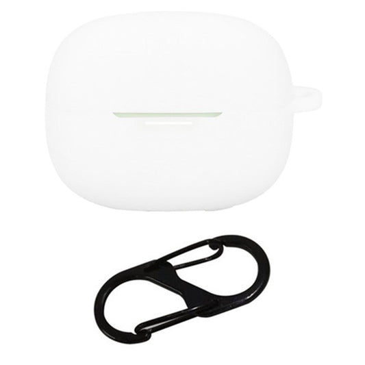 For Xiaomi Redmi Buds 6 Pro Case with Anti Lost Buckle Bluetooth Earbuds Silicone Protective Cover - White