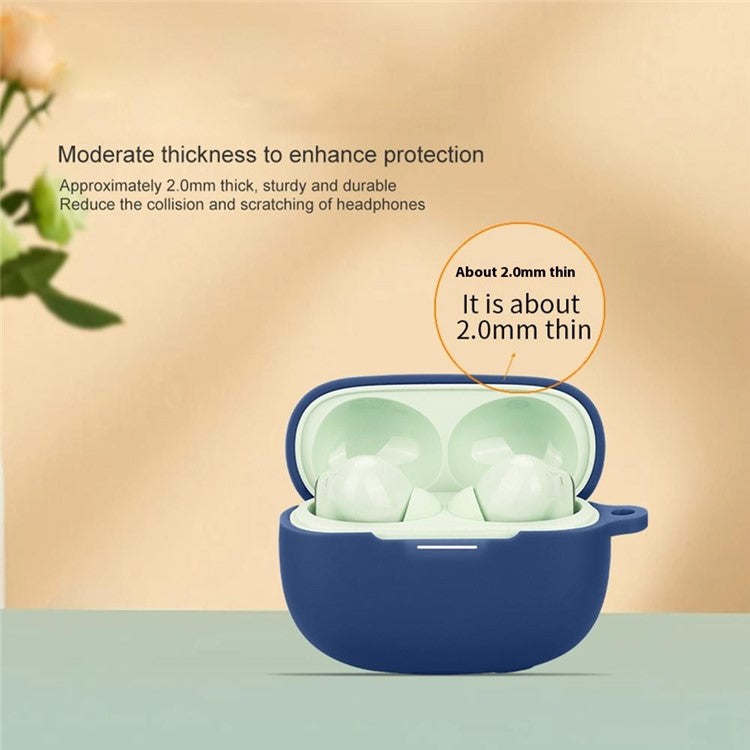 For Xiaomi Redmi Buds 6 Pro Case with Anti Lost Buckle Bluetooth Earbuds Silicone Protective Cover - White