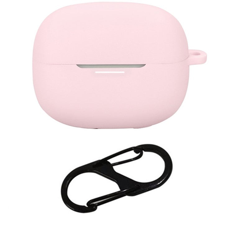 For Xiaomi Redmi Buds 6 Pro Case with Anti Lost Buckle Bluetooth Earbuds Silicone Protective Cover - Pink