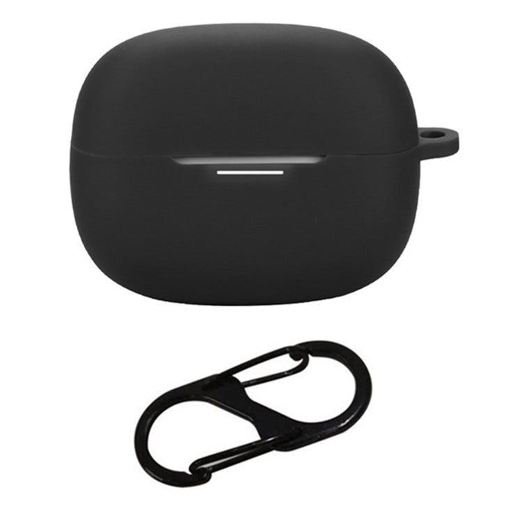 For Xiaomi Redmi Buds 6 Pro Case with Anti Lost Buckle Bluetooth Earbuds Silicone Protective Cover - Black