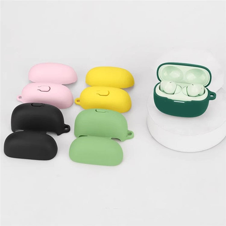 For Xiaomi Redmi Buds 6 Pro Case with Anti Lost Buckle Bluetooth Earbuds Silicone Protective Cover - Black