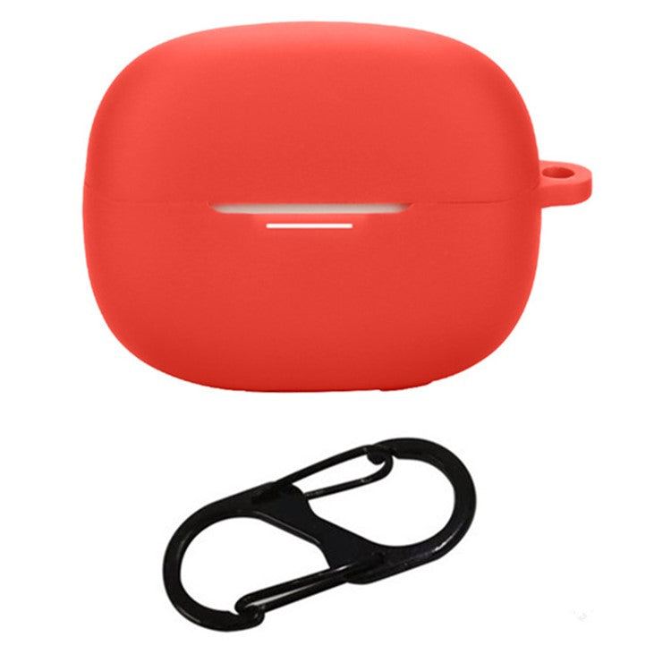 For Xiaomi Redmi Buds 6 Pro Case with Anti Lost Buckle Bluetooth Earbuds Silicone Protective Cover - Red