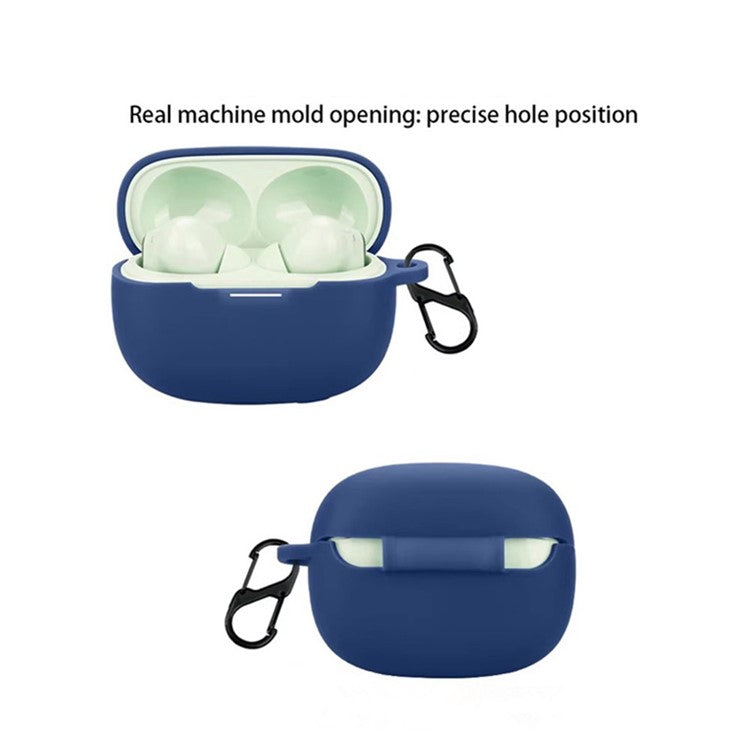 For Xiaomi Redmi Buds 6 Pro Case with Anti Lost Buckle Bluetooth Earbuds Silicone Protective Cover - Matcha Green