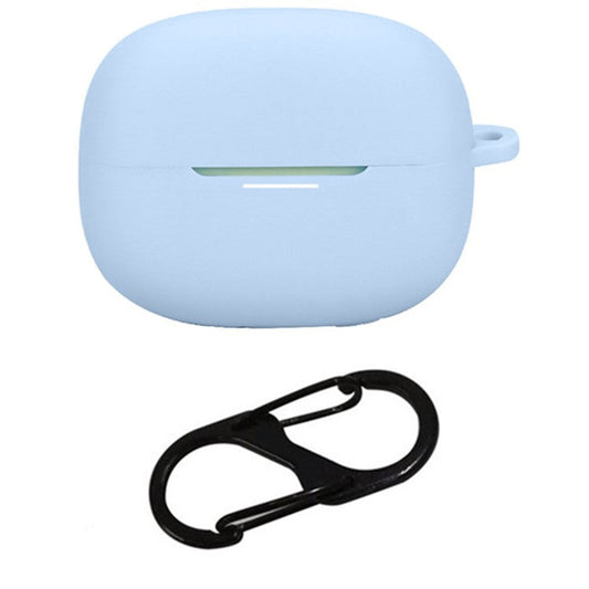 For Xiaomi Redmi Buds 6 Pro Case with Anti Lost Buckle Bluetooth Earbuds Silicone Protective Cover - Sky Blue