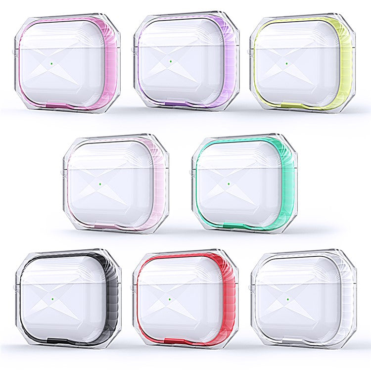 Contrast-color Rhombus Style Cover Case for Apple AirPods Pro - Black