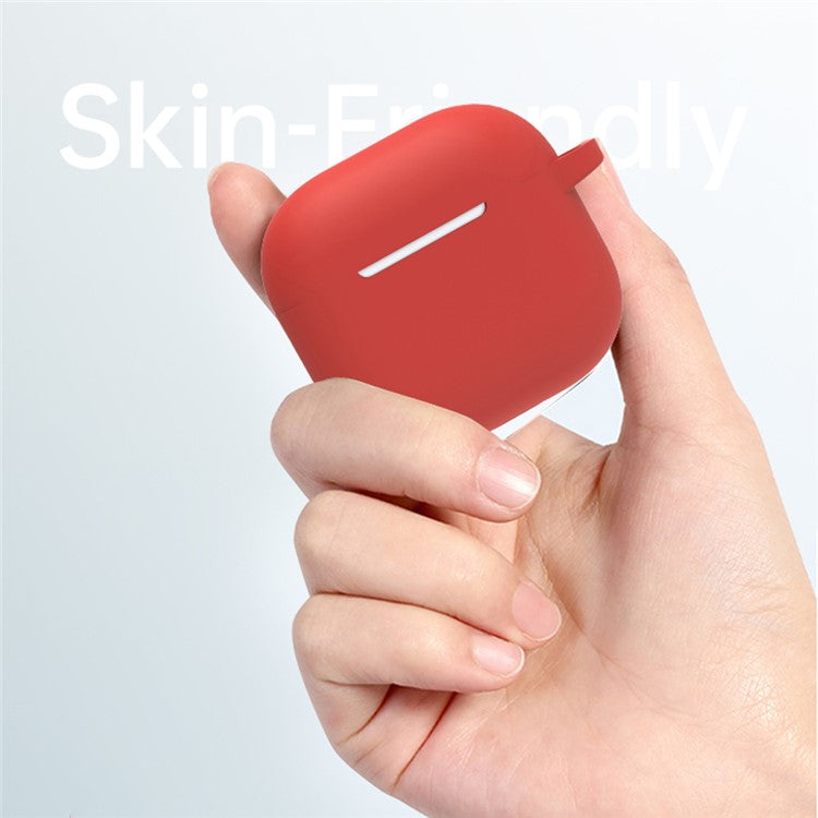 6 in 1 Headset Accessories for AirPods 4 Silicone Case + Carrying Strap + Earphone Holder + Ear Hooks + Neck Strap + Keychain - Red