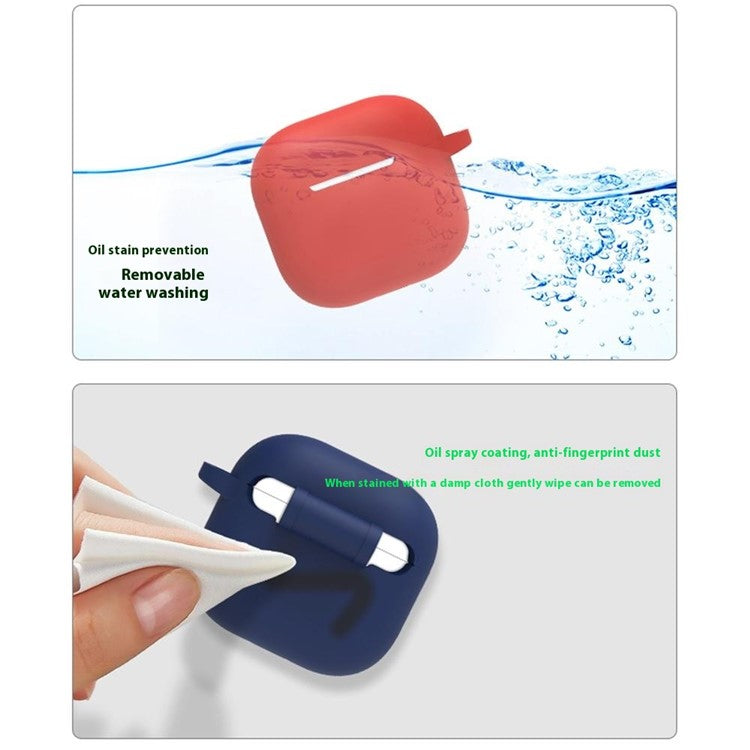 6 in 1 Headset Accessories for AirPods 4 Silicone Case + Carrying Strap + Earphone Holder + Ear Hooks + Neck Strap + Keychain - Red