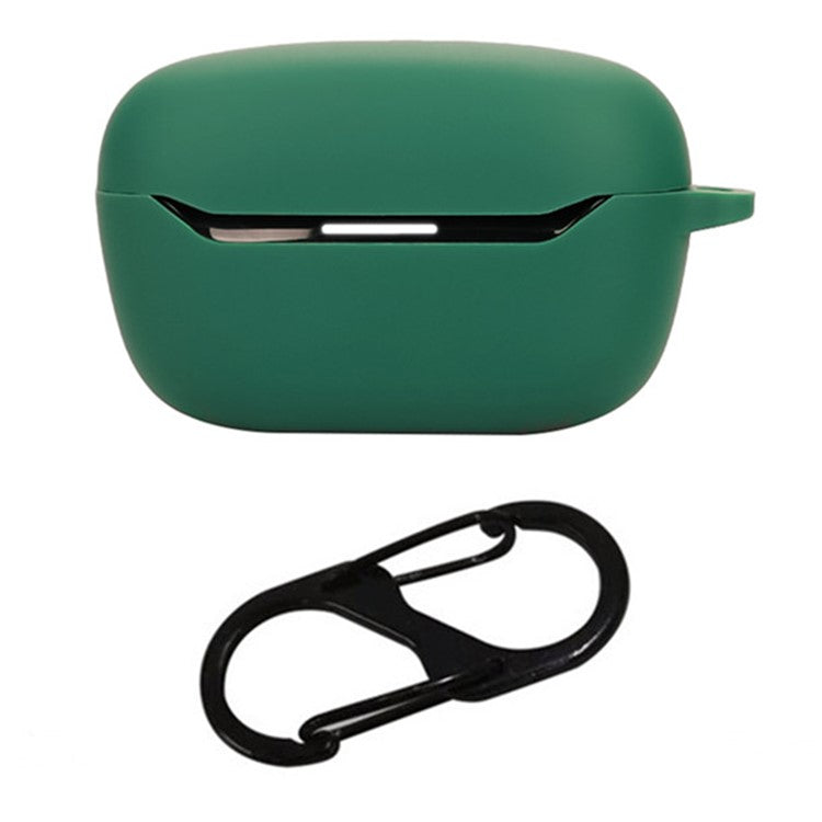 For JBL Endurance Race 2 Case with Anti Lost Buckle Bluetooth Earbuds Silicone Protective Cover - Blackish Green