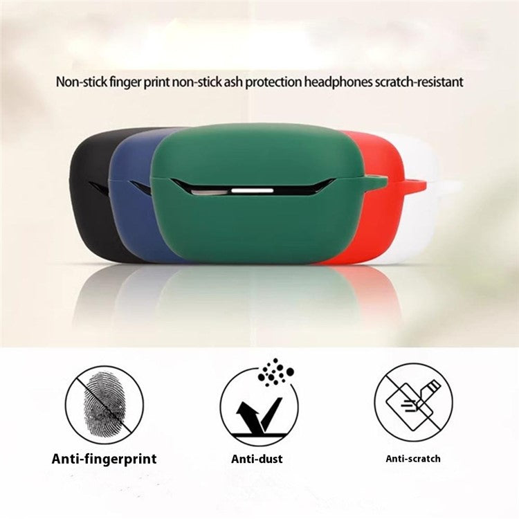 For JBL Endurance Race 2 Case with Anti Lost Buckle Bluetooth Earbuds Silicone Protective Cover - White