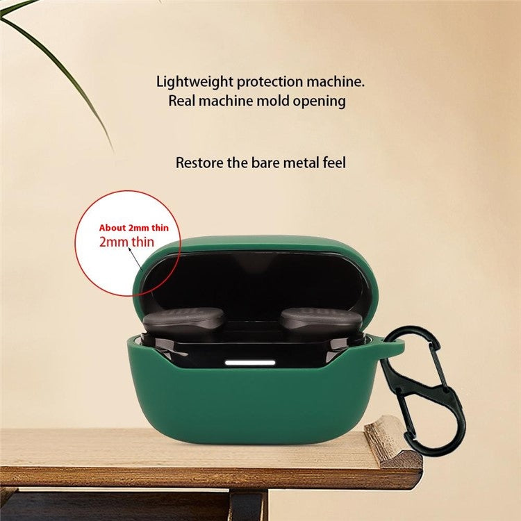 For JBL Endurance Race 2 Case with Anti Lost Buckle Bluetooth Earbuds Silicone Protective Cover - White