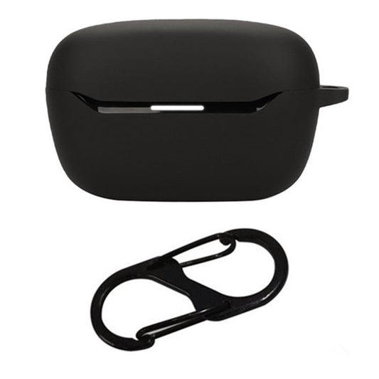For JBL Endurance Race 2 Case with Anti Lost Buckle Bluetooth Earbuds Silicone Protective Cover - Black