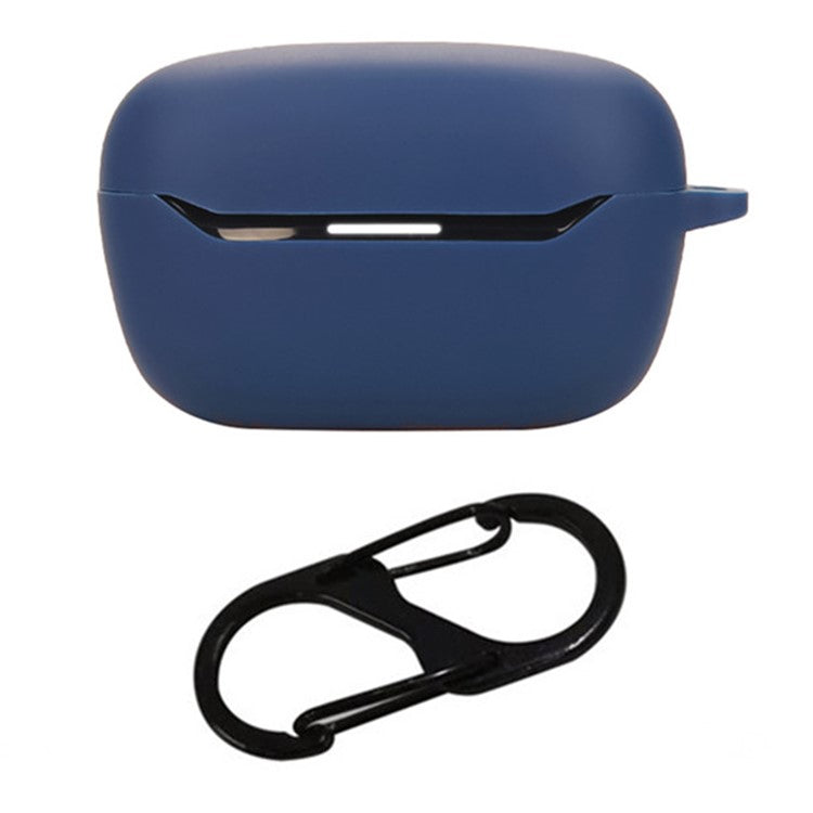 For JBL Endurance Race 2 Case with Anti Lost Buckle Bluetooth Earbuds Silicone Protective Cover - Dark Blue