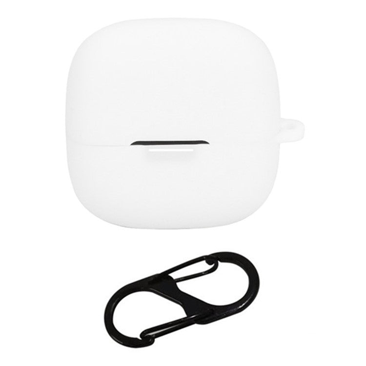 For Xiaomi Redmi Buds 6 Pro Gaming Edition Case with Anti Lost Buckle Bluetooth Earbuds Silicone Protective Cover - White