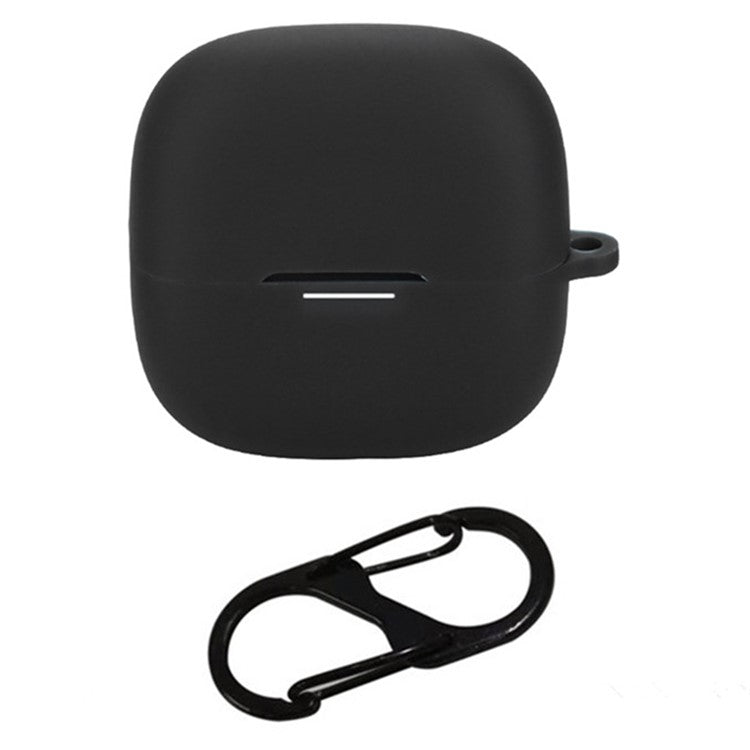 For Xiaomi Redmi Buds 6 Pro Gaming Edition Case with Anti Lost Buckle Bluetooth Earbuds Silicone Protective Cover - Black