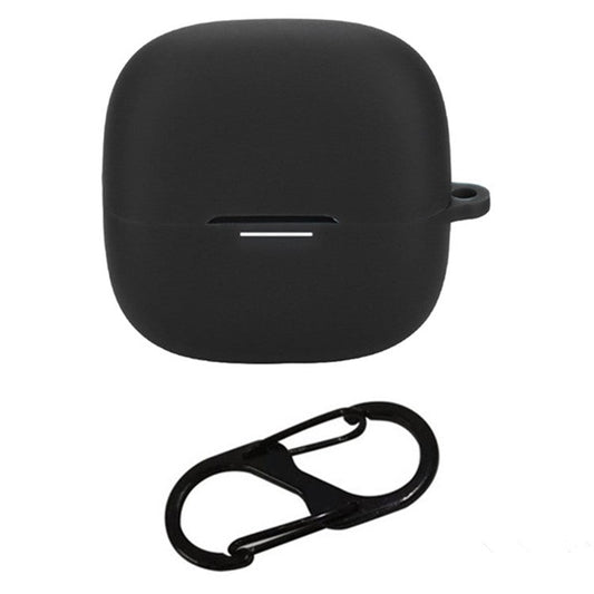 For Xiaomi Redmi Buds 6 Pro Gaming Edition Case with Anti Lost Buckle Bluetooth Earbuds Silicone Protective Cover - Black