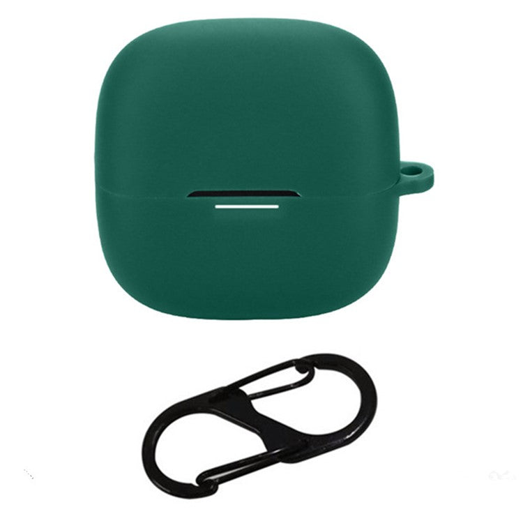 For Xiaomi Redmi Buds 6 Pro Gaming Edition Case with Anti Lost Buckle Bluetooth Earbuds Silicone Protective Cover - Blackish Green