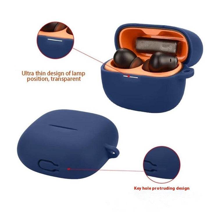 For Xiaomi Redmi Buds 6 Pro Gaming Edition Case with Anti Lost Buckle Bluetooth Earbuds Silicone Protective Cover - Sky Blue